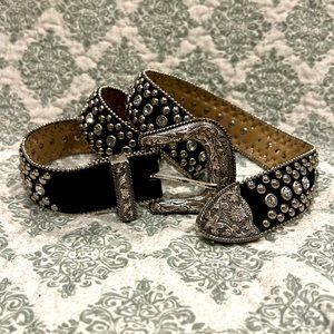 Unbranded black western rhinestone belt waist 34”-39”